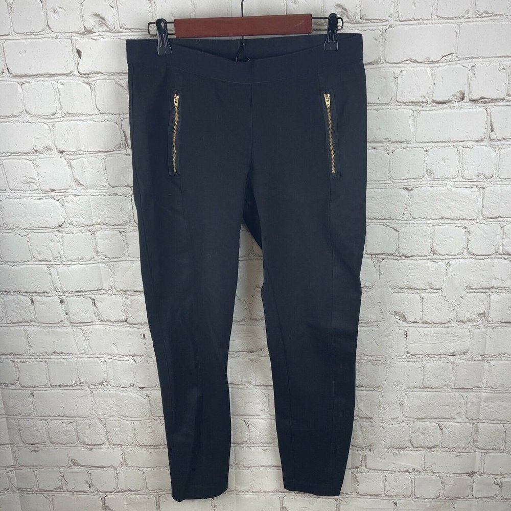 J. Crew Womens Paneled Pixie Pant Fitted Skinny Slim Black A3406 US Size 10